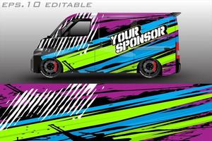 racing car wrap design for vehicle vinyl stickers and automotive company sticker livery vector