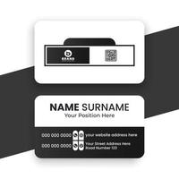 Minimalist corporate business card design vector template with white and black color