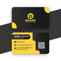 Corporate business card design yellow and black color combination rounded vector template