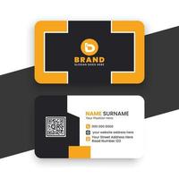 Creative and Professional Business Card design vector template with Black and Orange Color