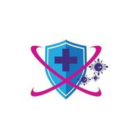 Virus protection logo images illustration design vector