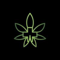 Cannabis leaf medical business creative logo vector