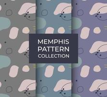 Memphis Pattern Collection In Natural Contemporary Style. Vector Illustration