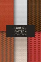 Collection Of Bricks Pattern For Design, Package, Background. Vector Illustration