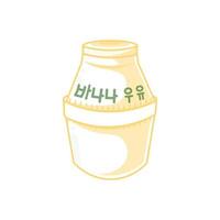 coreano plátano Leche sencillo línea Arte ilustración logo vector