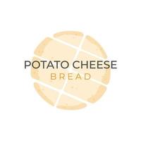 Korean Cheese Potato Bread Simple Vector Illustration Logo