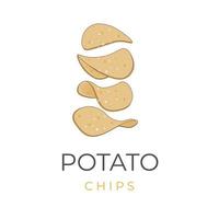Crispy Potato Chips Stack Illustration Logo vector