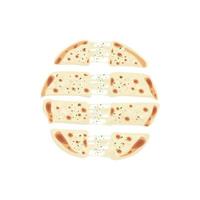 coreano queso patata un pan ilustración logo vector