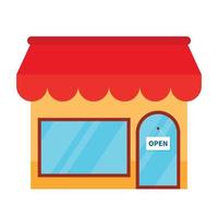 Front Shop Store Exterior Building Icon Vector Illustration