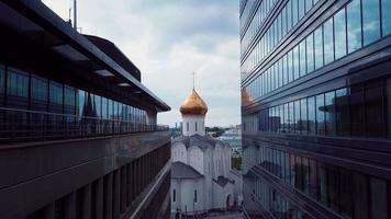 Aerial panoramic view of the center of Moscow video