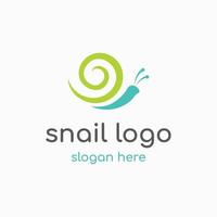 Creative and unique colorful snail and snail shell animal template logo design. vector