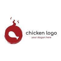 Hot chicken and chicken leg logo template design, logo for restaurant, fried chicken,fast food and business. vector