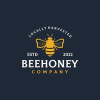 Organic honey bee farm logo template design.Logo for business, honey shop,herbs,label. vector