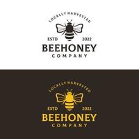 Organic honey bee farm logo template design.Logo for business, honey shop,herbs,label. vector