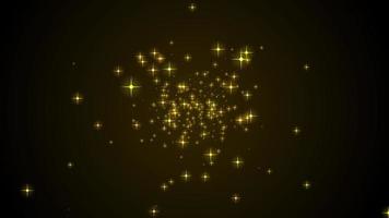 amarelo Estrela brilhante partícula chuva movimento luz luminância ilustração noite fundo, artístico espaço bokeh Rapidez matriz Magia efeito fundo animação video