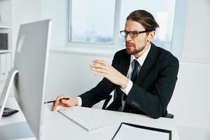 male manager near the desktop office computer executive photo