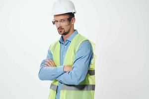 male builders blueprints builder Working profession photo