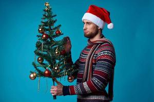 handsome man in New Year's clothes advertising copy space studio posing photo