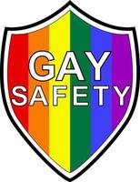 gay proteccion firmar proteger en lgbt bandera vector