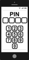 Entering PIN code on smartphone vector