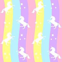 Vector seamless pattern of flat unicorn silhouette