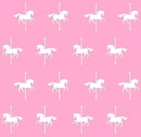 Vector seamless pattern of white carousel on pink