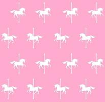 Vector seamless pattern of white carousel on pink