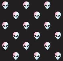 Vector seamless pattern of alien face