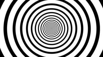 Hypnotic optical illusion black and white circles video