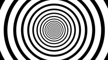 Hypnotic optical illusion black and white circles video