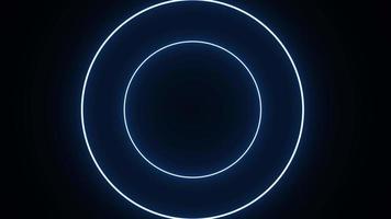 light glowing neon circles Abstract background video