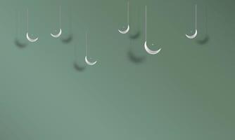 Ramadán islámico tema antecedentes con creciente Luna islámico ornamento para saludo tarjetas y entonces en elegante marina verde ceniza color sencillo eps 10 vector