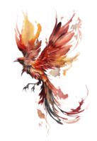 watercolor painting of a phoenix bird on a transparent background, png, png