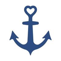 iron anchor icon ocean navigation equipment vector
