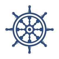 boat wheel Naval equipment sailor in the ocean vector