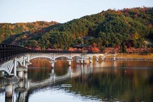 wolyeonggyo puente, de madera puente a andong, sur Corea. foto
