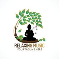 Relaxing music logo template design vector