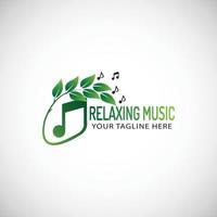 relajante música logo modelo diseño vector