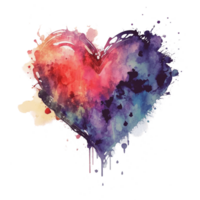 Watercolor rainbow heart, Concept love relationship, watercolor heart shape png