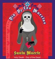 santo muerte, monja esqueleto vector