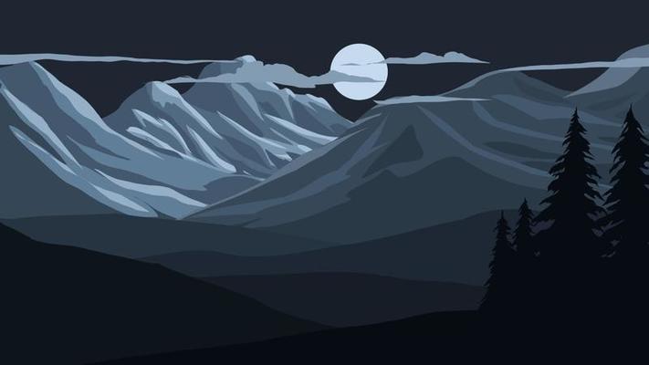 Dark Landscape Vector Art, Icons, and Graphics for Free Download