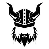 Monochrome vector bearded and mustached viking