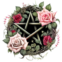 Watercolor Pentagram gouache elements, Halloween, Mysticism. Witchcraft attributes. Painting, , . png