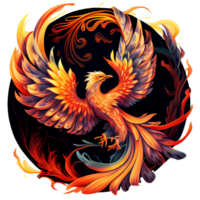 Mystical mythical character Phoenix, phoenix bird on a transparent background, phoenix logo, , png