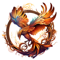 Mystical mythical character Phoenix, phoenix bird on a transparent background, phoenix logo, , png