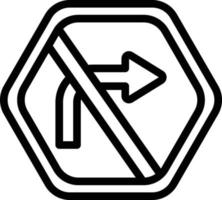 Vector Design No Right Turn Icon Style