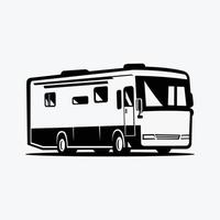 RV Motorhome Campervan Caravan Vector Isolated