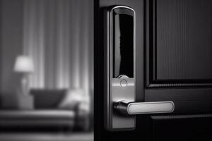Door knobs handles realistic composition, digital dial pad of ha AI photo