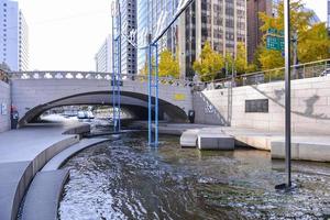 SEOUL,SOUTH KOREA - NOV 14, 2017-Shell pagoda monument near Cheonggyecheon canal. The famous landmark of Seoul City. photo