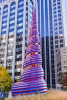 SEOUL,SOUTH KOREA - NOV 14, 2017-Shell pagoda monument near Cheonggyecheon canal. The famous landmark of Seoul City. photo